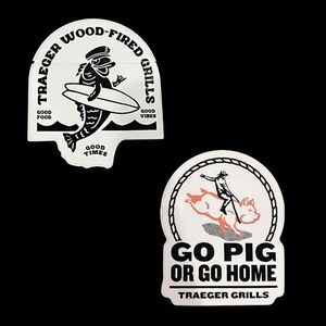 Traeger Pellet Grills & "Go Pig" or "Salty Fish Captain" Vinyl Decal Set of 2